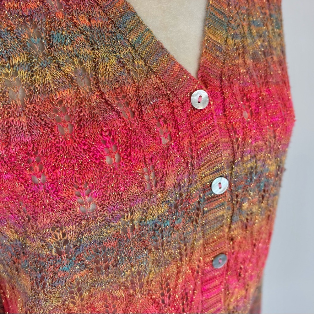 Multicolour and gold knit cardigan - Picture 7 of 8
